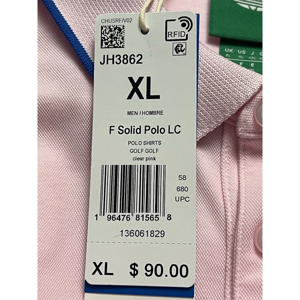 adidas Originals Men Twistknit‎ Trefoil Golf Polo JH3862 Short Sleeve PINK Small